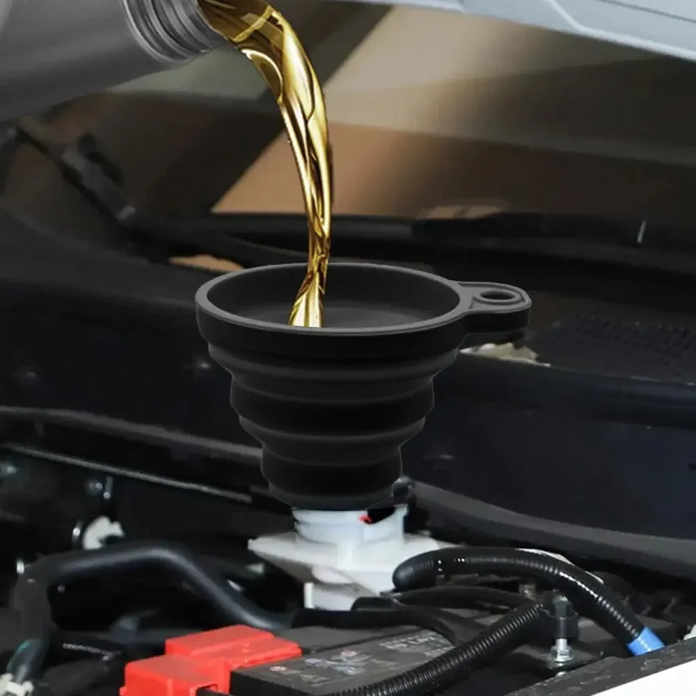 Collapsible Silicone Funnel for Car Oil and Fluid Changes