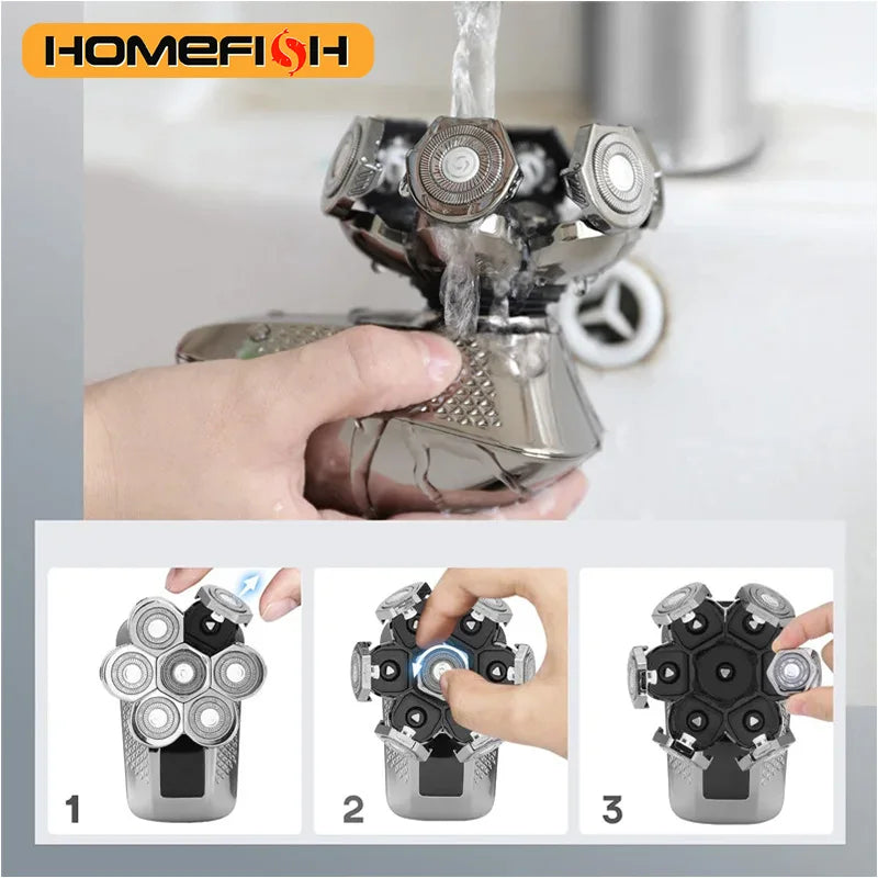 7-Blade Replacement Shaving Head for Electric Shavers