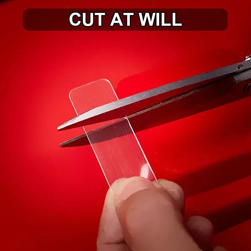 Heavy-Duty Transparent Reusable Nano Adhesive Tape Pads