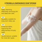 Exfoliating Lemongrass Bath Sponge for Daily Body Cleansing