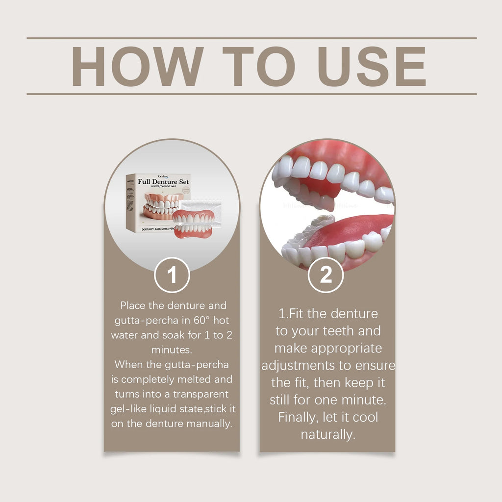 Temporary Silicone Denture Set for Instant Smile Restoration