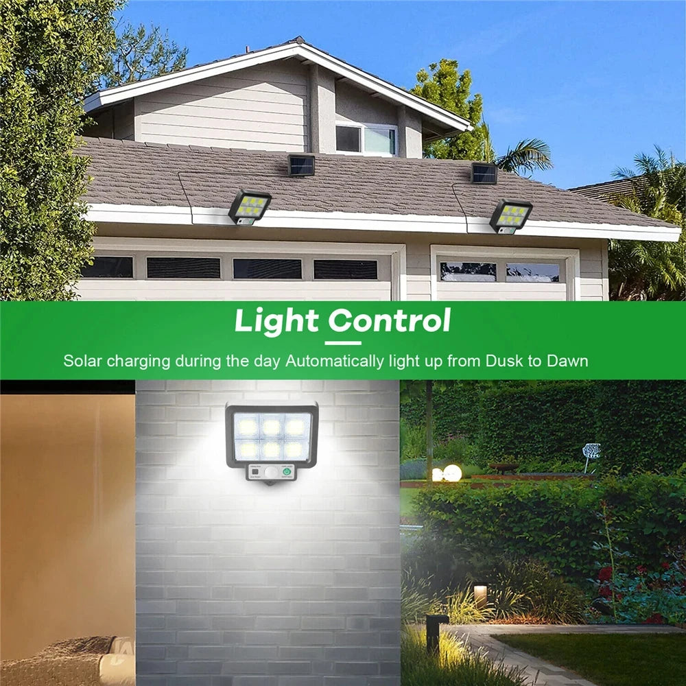 Solar Powered Outdoor Motion Sensor Security Wall Light