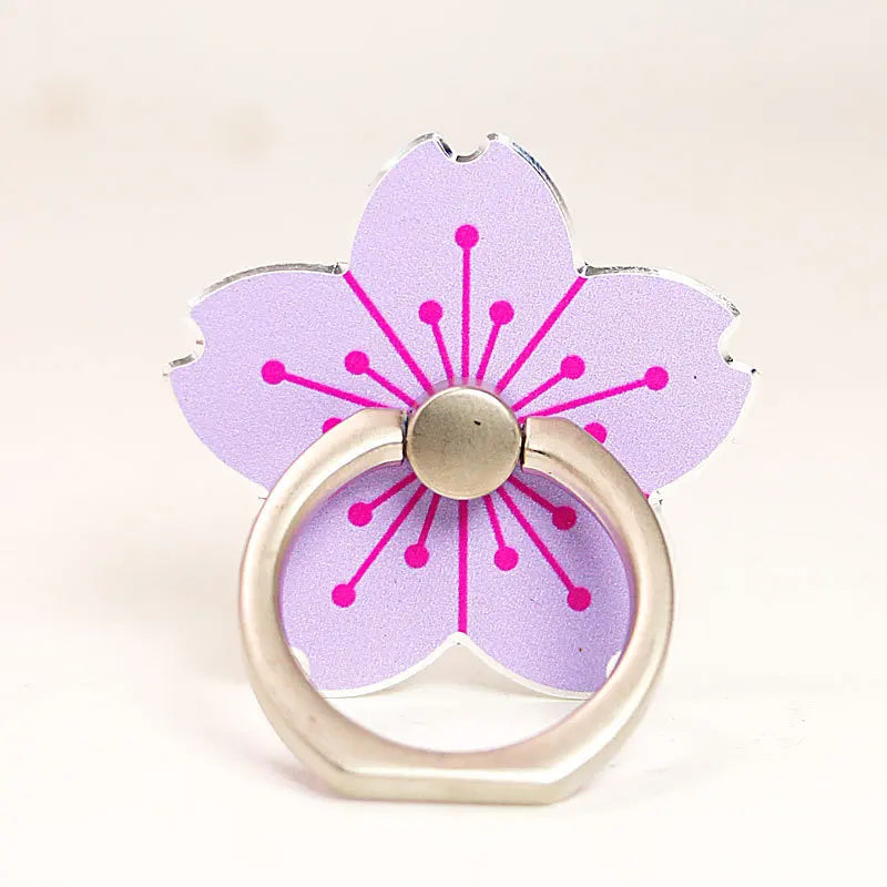 Flower Rotating Metal Phone Ring Holder