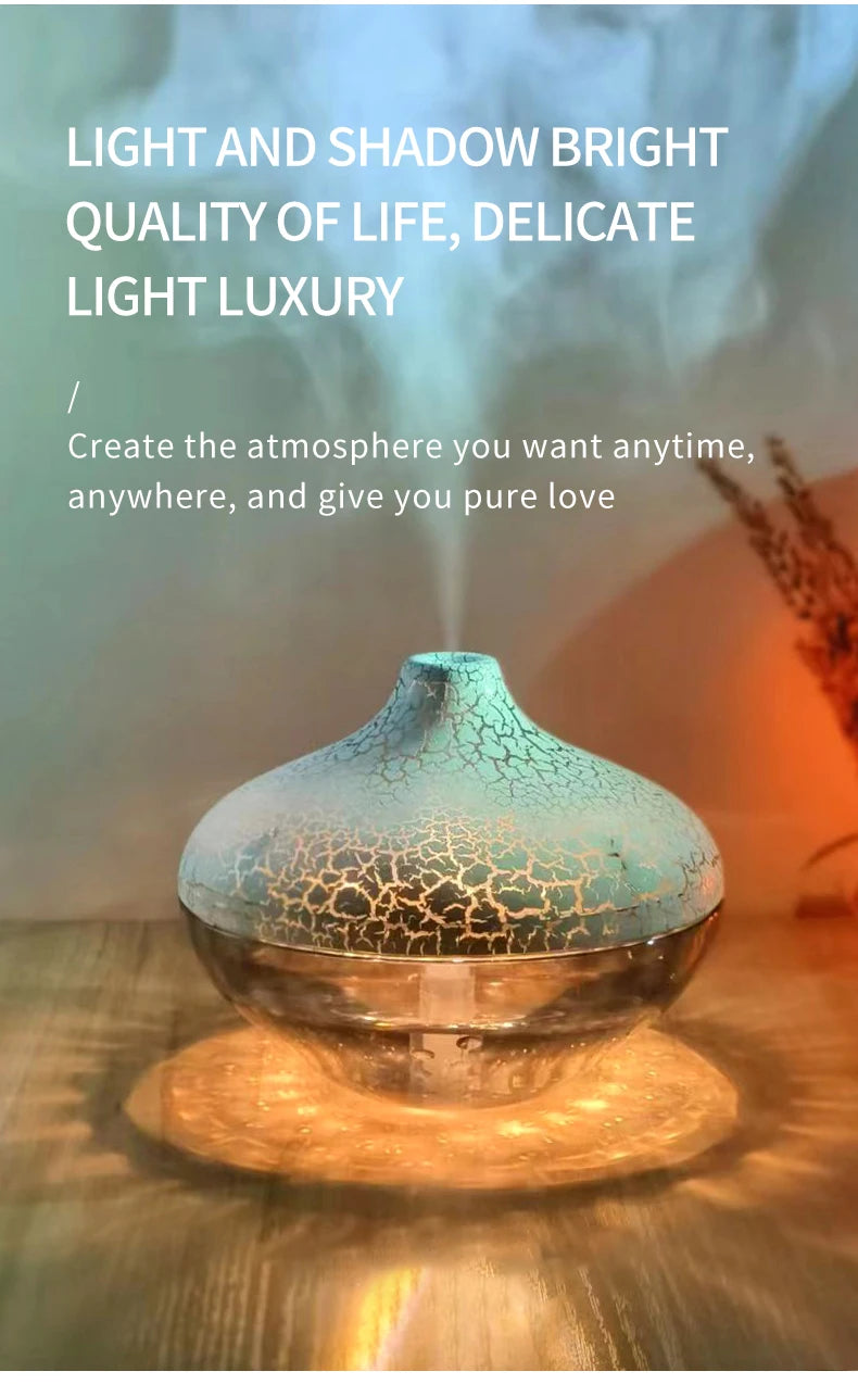 Crystal Crack LED Desktop Humidifier for Home and Bedroom