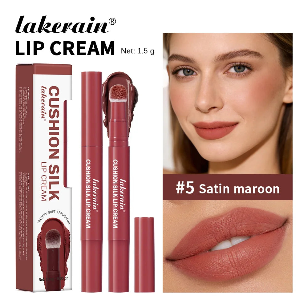 2-in-1 Waterproof Lip Cream and Blush with Air Cushion Applicator