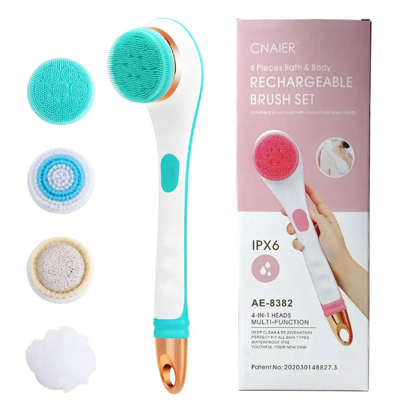 Electric Rechargeable Long Handle Body Scrubbing & Exfoliating Brush