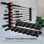 Wall Mounted Horizontal Fishing Rod Storage Rack