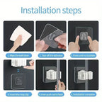 Self-Adhesive Wall Mounted Mop and Broom Organizer Holder