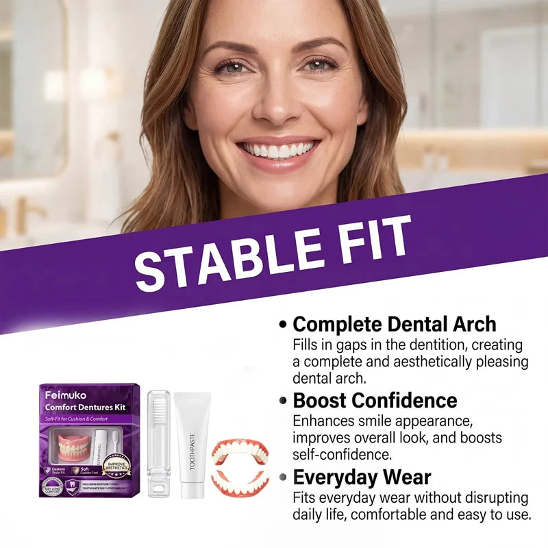 Comfortable Silicone Full Set Dentures for Instant Smile - 19