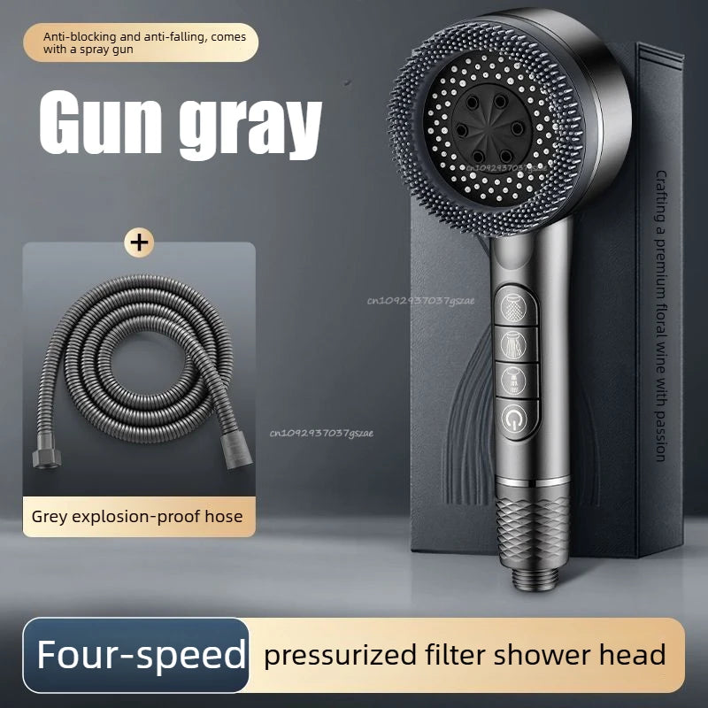 4-Mode High-Pressure Handheld Shower Head