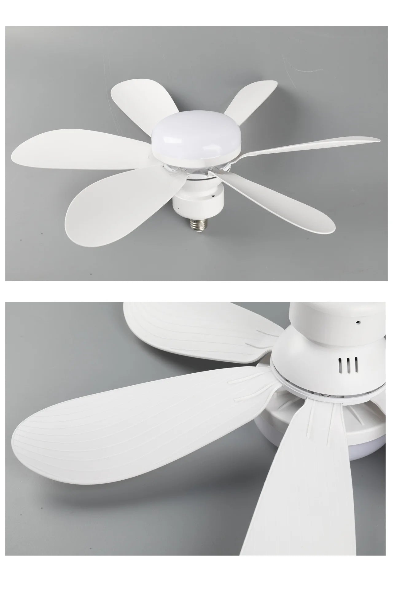 Socket Ceiling Fan with LED Light and Remote Control