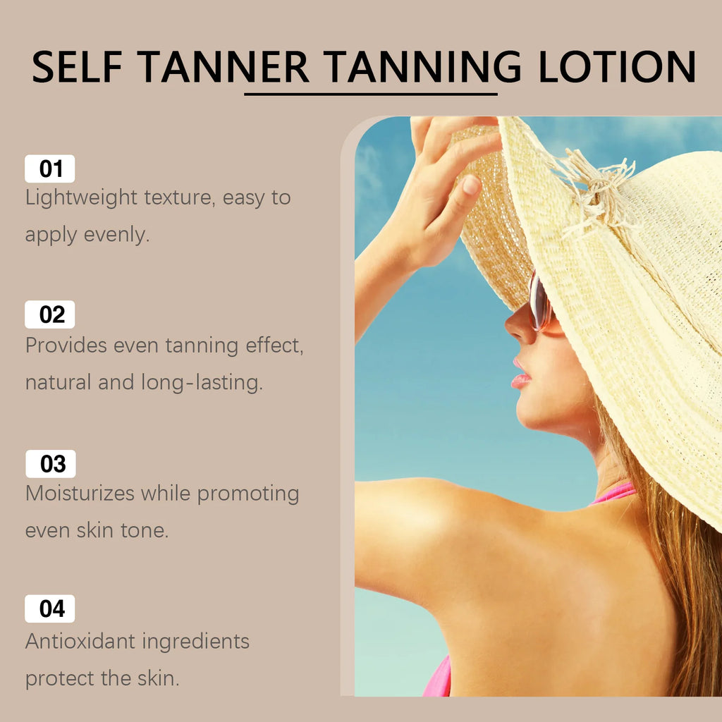Gradual Sunless Self Tanning Lotion for Natural Bronze Glow
