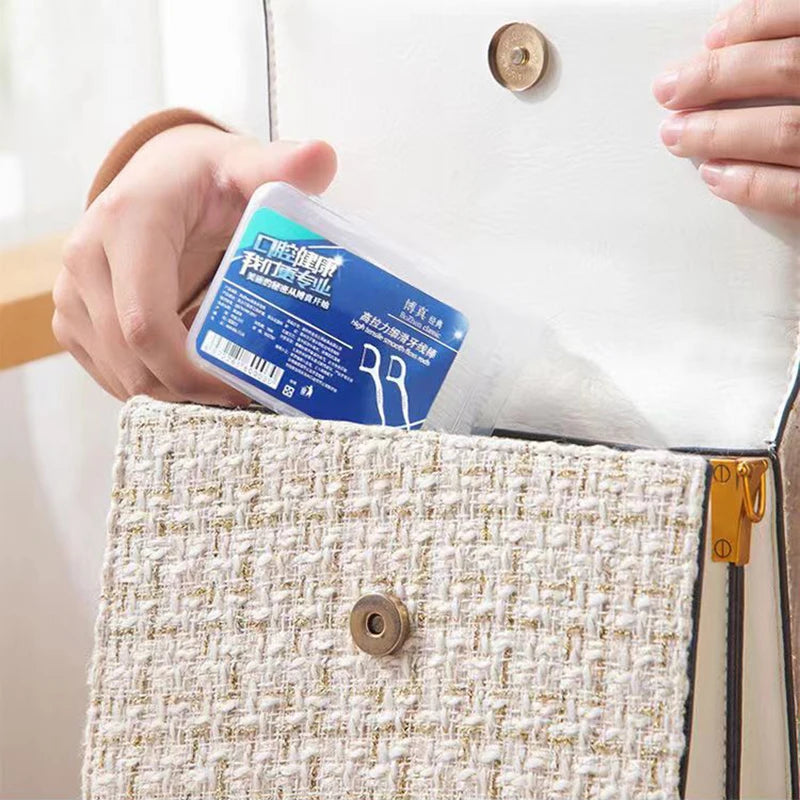 Portable Disposable Dental Floss Picks with Storage Case