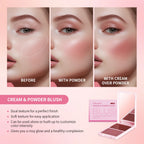 2-in-1 Cream and Powder Blush Palette for Radiant Glow