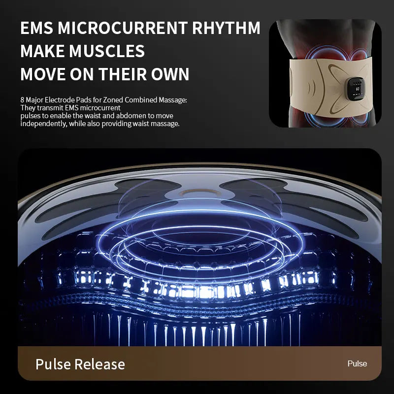 Electric Pulse Waist Massage Belt for Abdominal Toning - 2