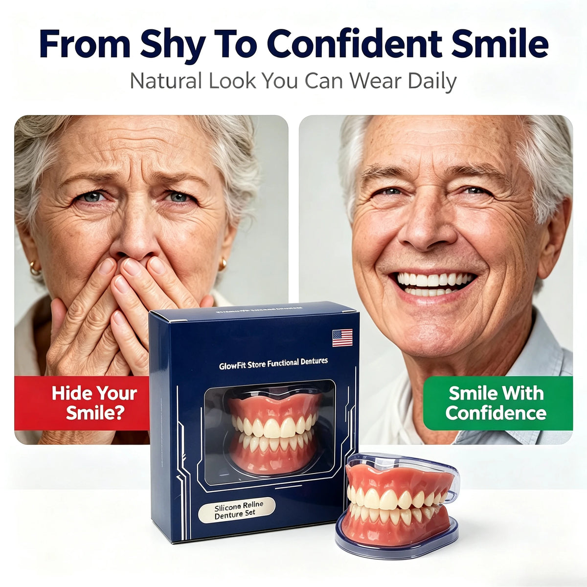 Instant Smile Resin Dentures Full Mouth Set