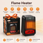 Portable Electric Space Heater with Ambient Flame Light