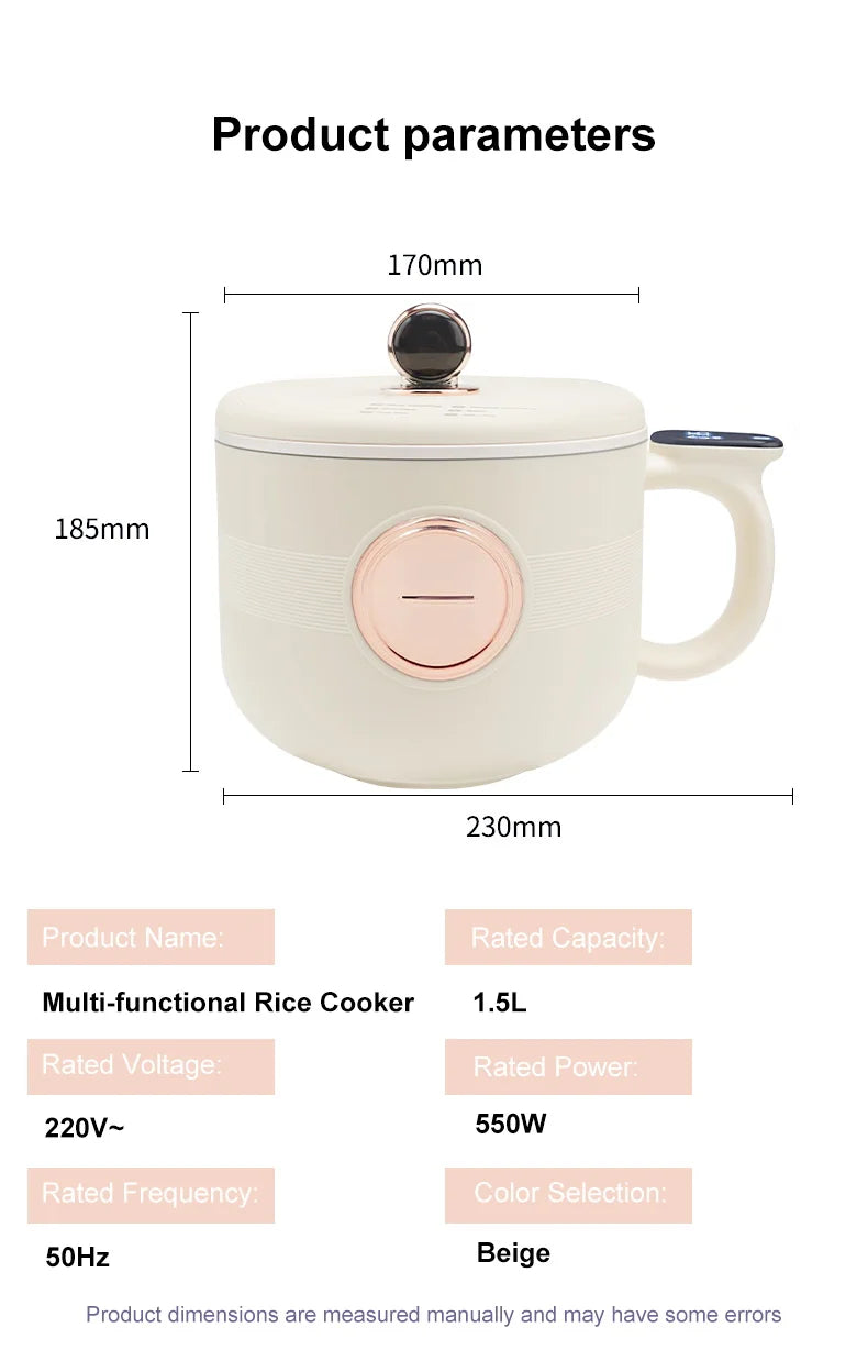 Portable Electric Multi-Cooker for Dorms and Travel