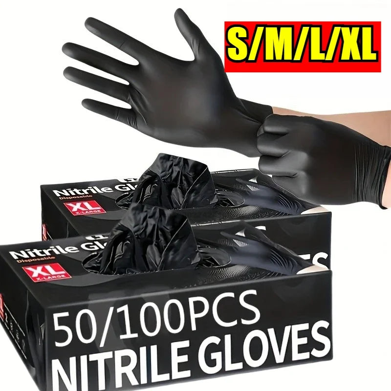 Black Disposable Nitrile Gloves for Cleaning and Household Use