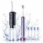 Portable Sonic Toothbrush and Water Flosser Oral Care Set