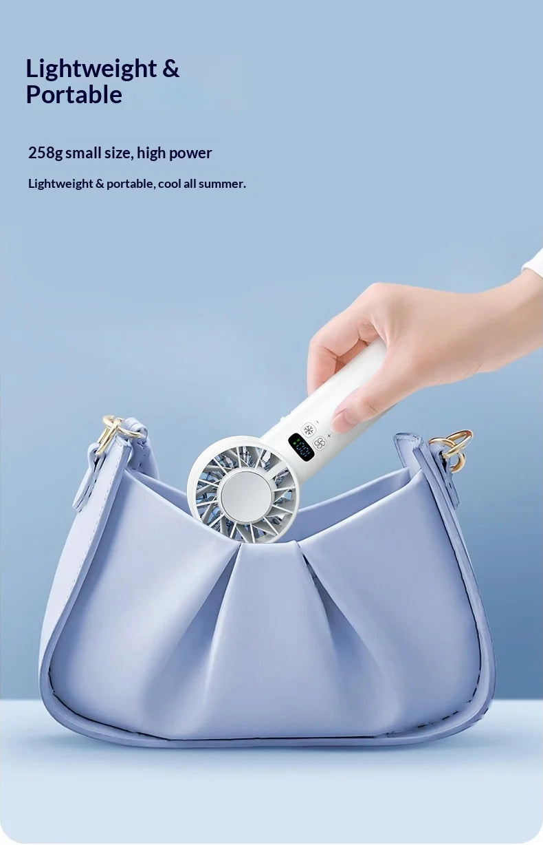 Portable Handheld Cooling Fan with Ice Compress Technology