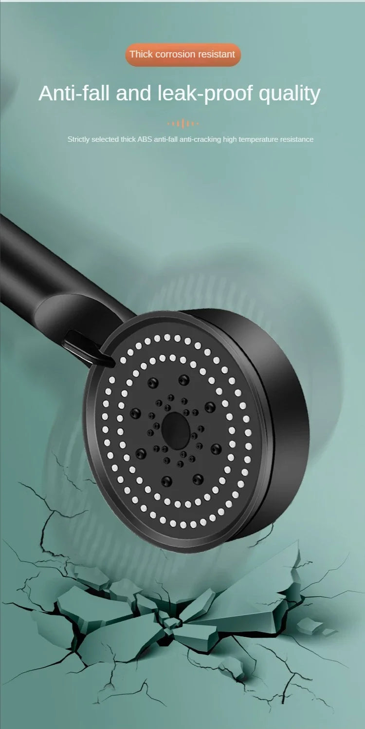 5-Mode High-Pressure Rainfall Handheld Shower Head