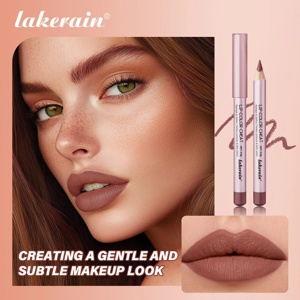 Waterproof Matte Lip Liner Pencil Set for Defined Lips - 6