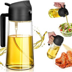 2-in-1 Glass Oil Dispenser and Sprayer for Kitchen