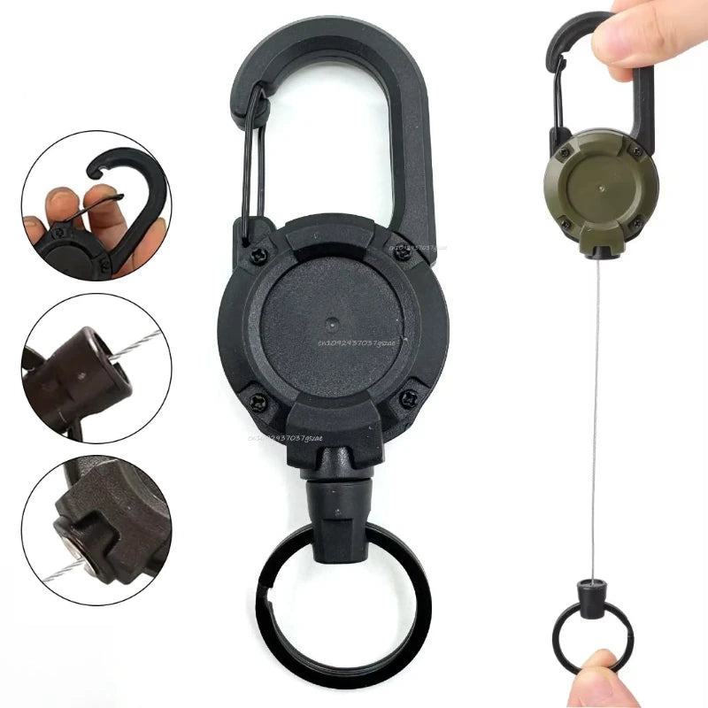 Heavy Duty Retractable Carabiner Key Chain with Steel Wire - 16