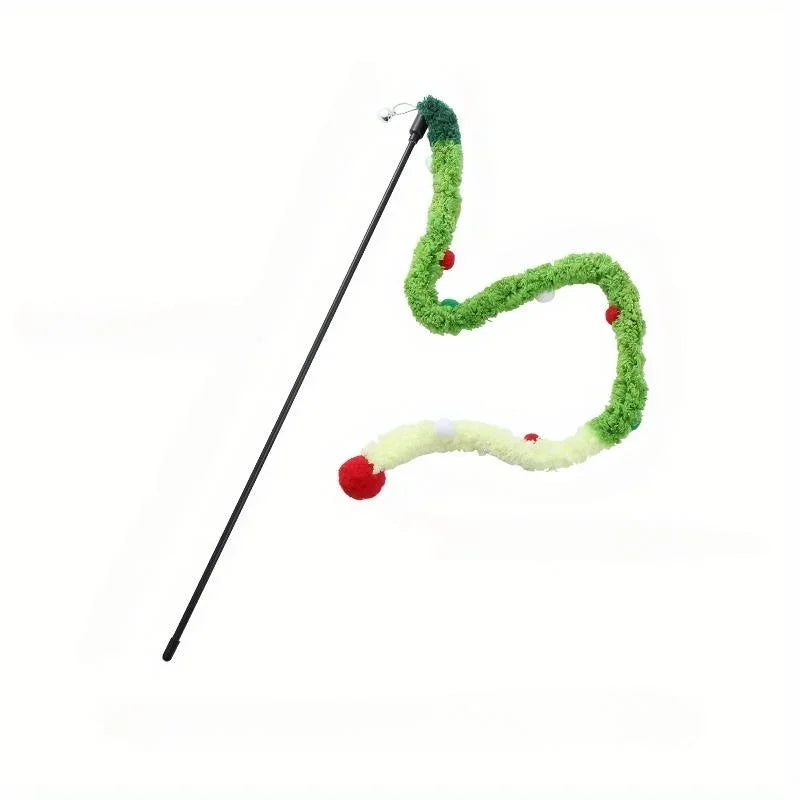 Interactive Plush Cat Teaser Wand Toy