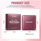 4-Color Matte Pigmented Blush Palette with Makeup Brush