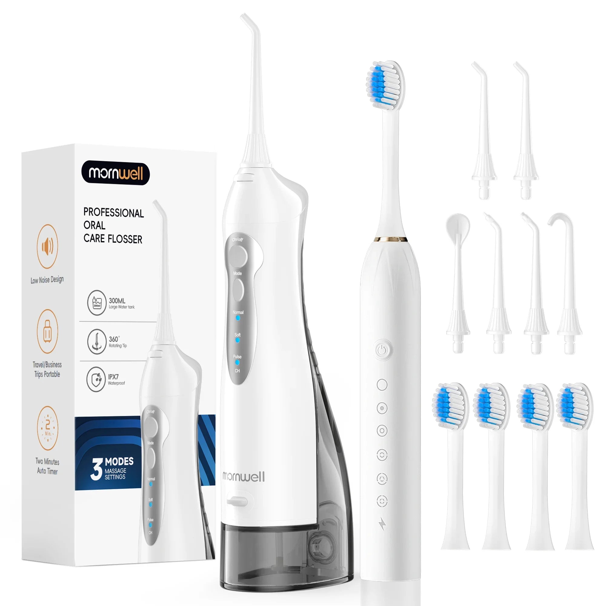 Portable Water Flosser and Sonic Electric Toothbrush Combo Set - 25