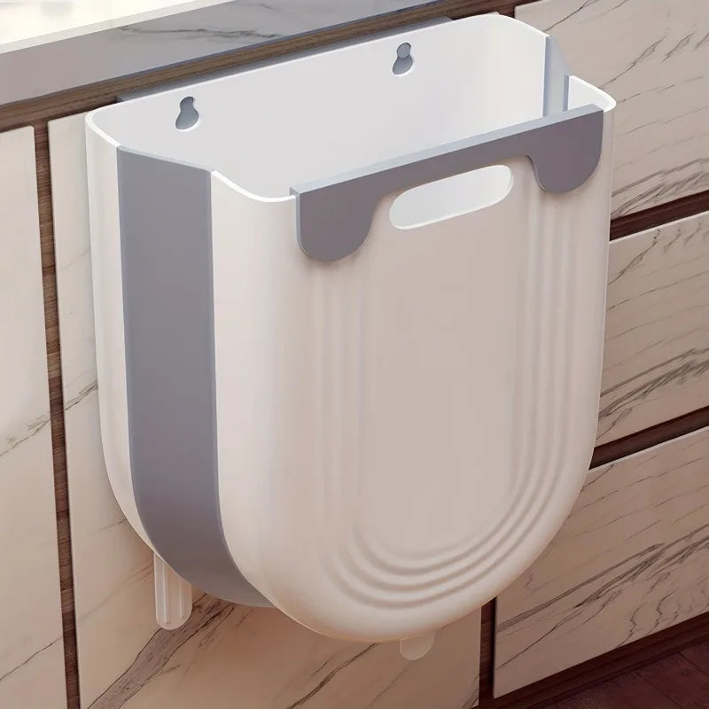 Wall Mounted Folding Trash Can for Kitchen and Bathroom - 3