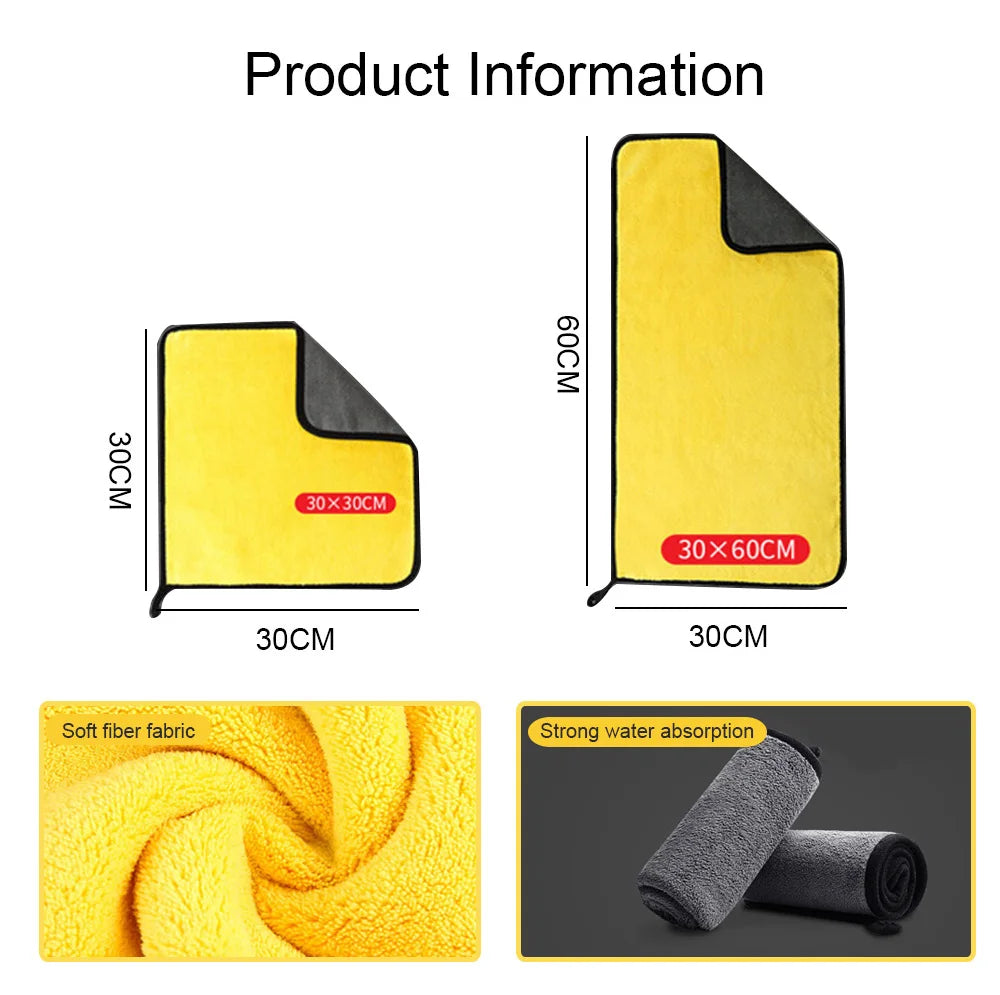 Ultra-Absorbent Microfiber Cleaning Towels for Home and Car