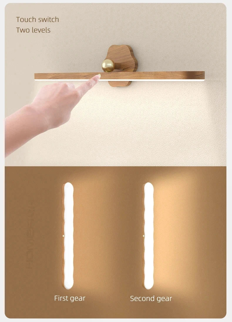Portable Rechargeable Wooden Magnetic LED Wall Lamp - 11
