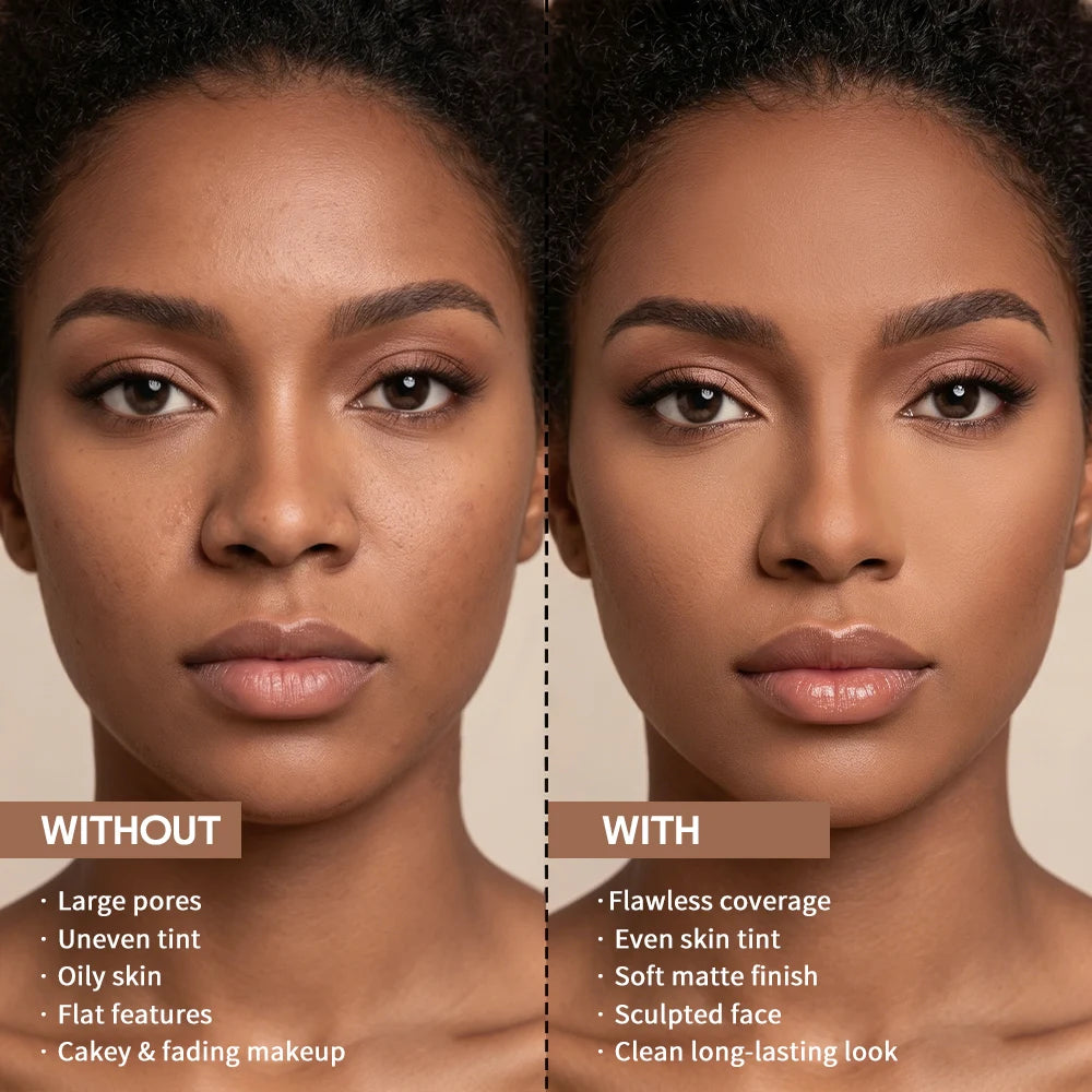 Matte Bronze Pressed Powder for Facial Contouring and Setting - 5