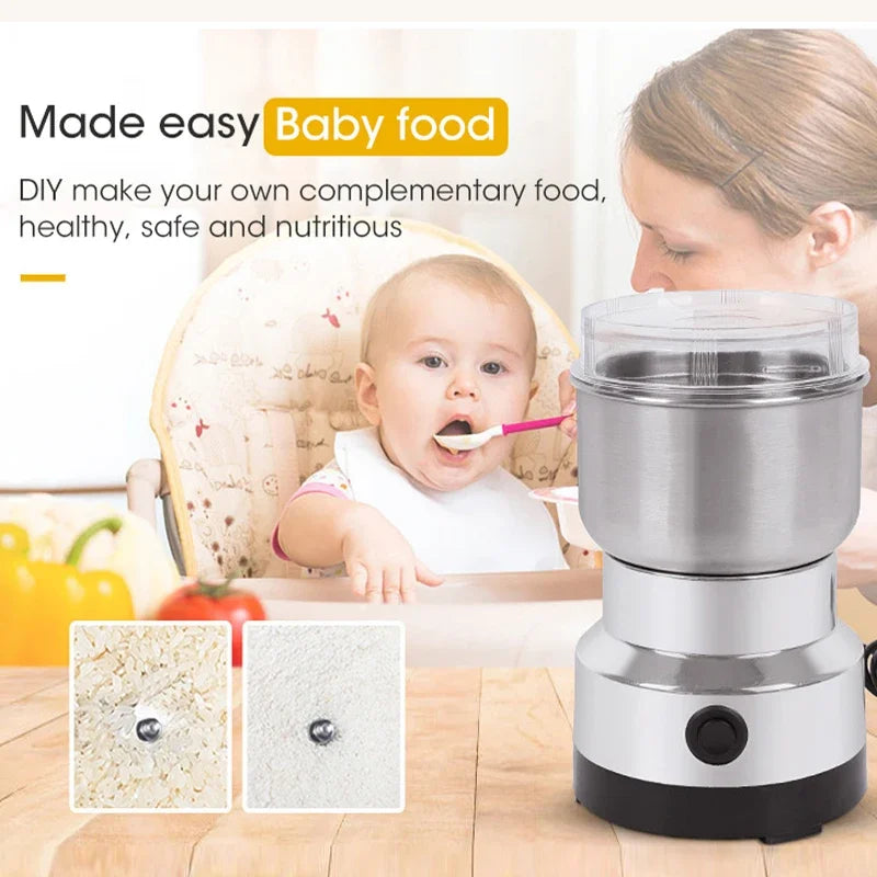 Compact Electric Stainless Steel Food and Coffee Grinder