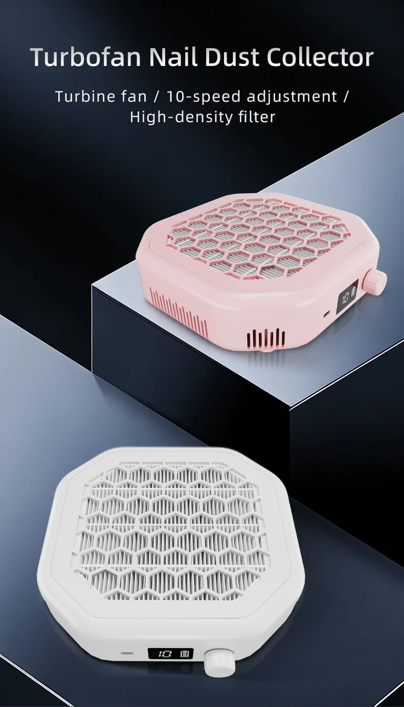 Rechargeable Cordless Nail Dust Collector for Manicures - 7