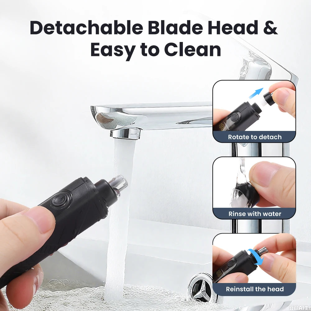 Electric USB Rechargeable Nose and Ear Hair Trimmer - 16