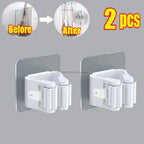 Self-Adhesive Wall Mounted Mop and Broom Organizer Holder