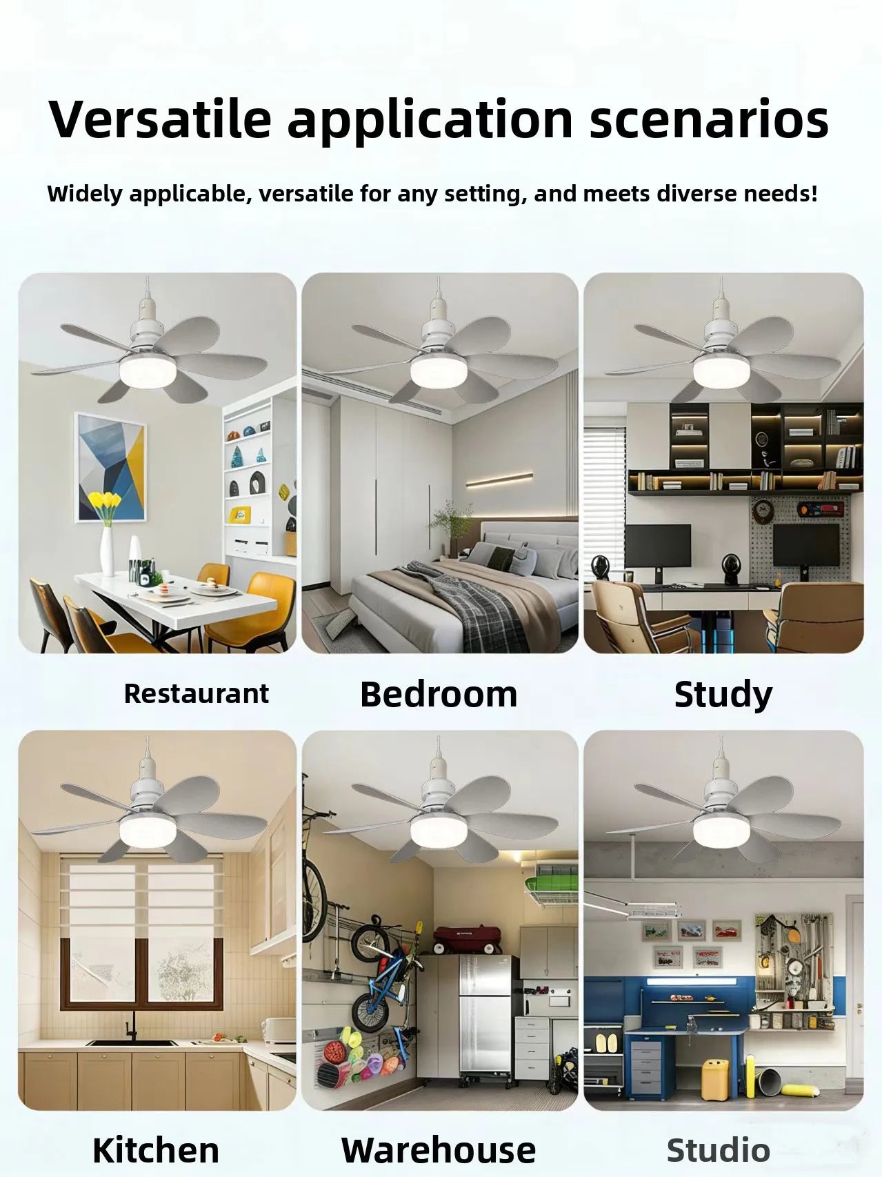 Dimmable LED Ceiling Fan Light with Remote Control - 11