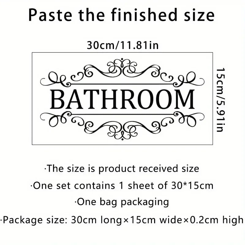 Waterproof Decorative Bathroom Door Wall Decal - 7
