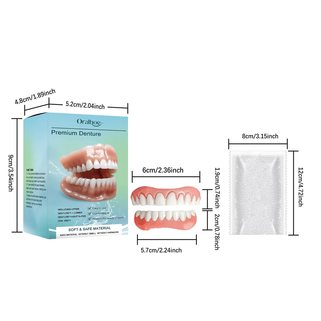 Temporary Silicone Cosmetic Denture Set for Smile Improvement