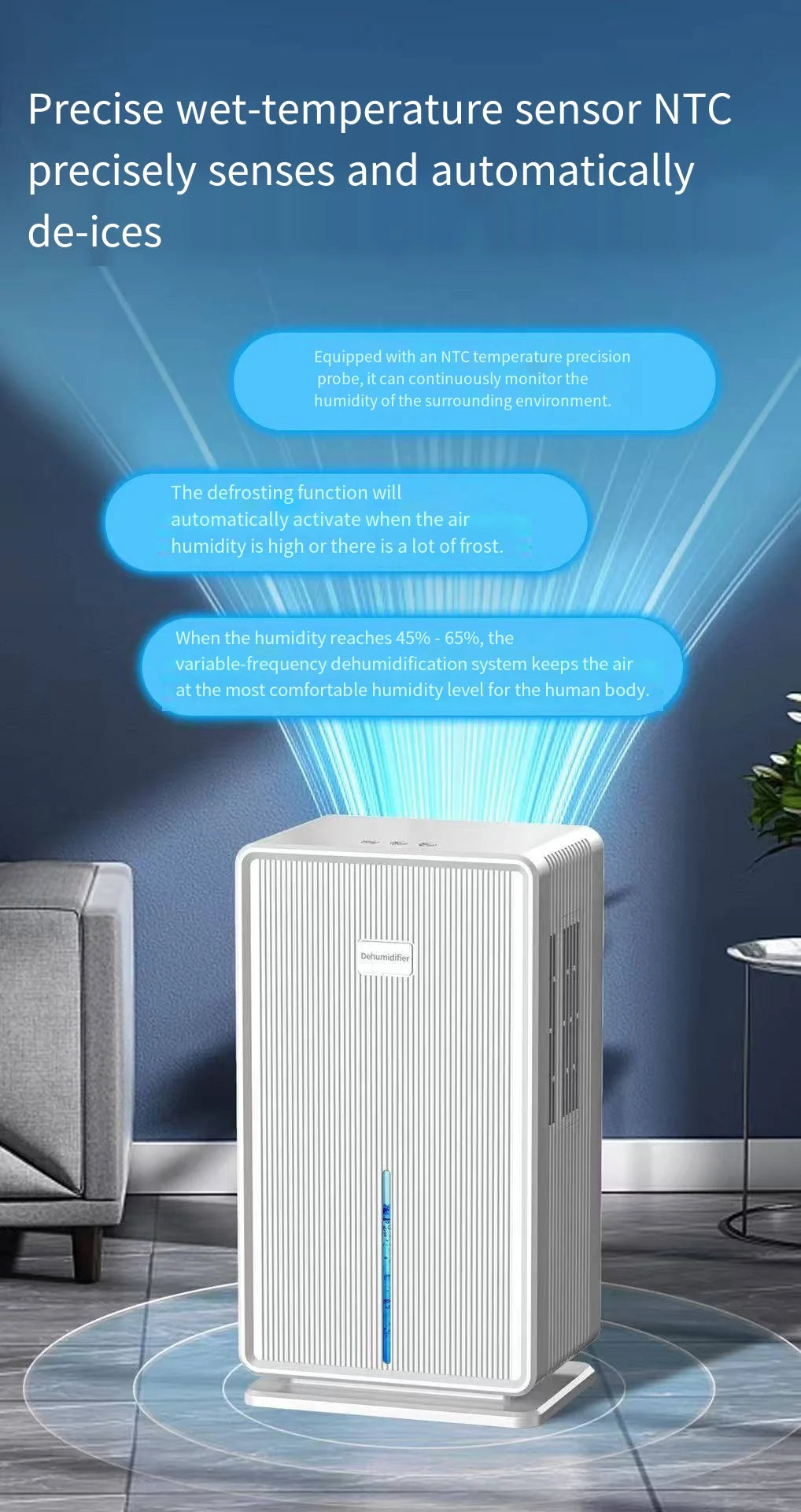 Electric Air Dehumidifier for Home and Basement