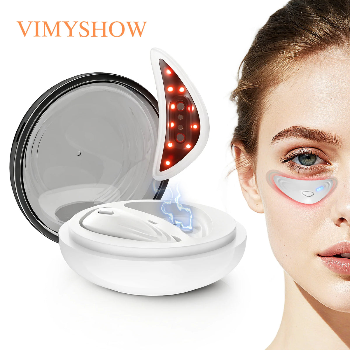 Red Light Microcurrent Under Eye Massager for Dark Circles