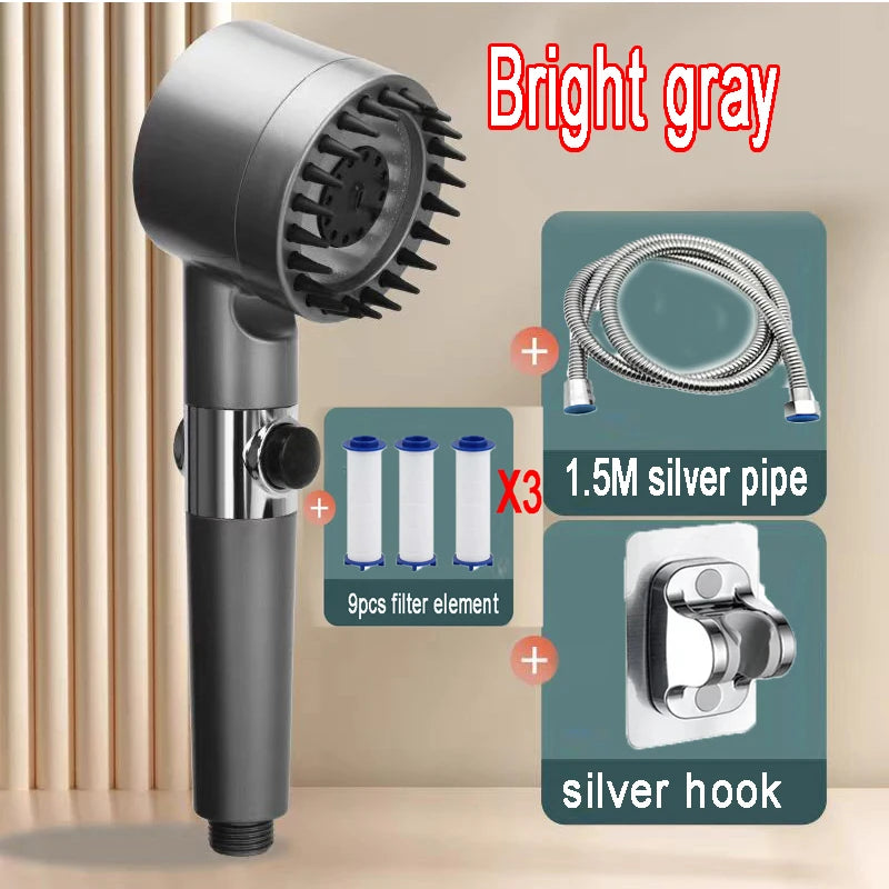 4-Mode High-Pressure Handheld Filtered Shower Head