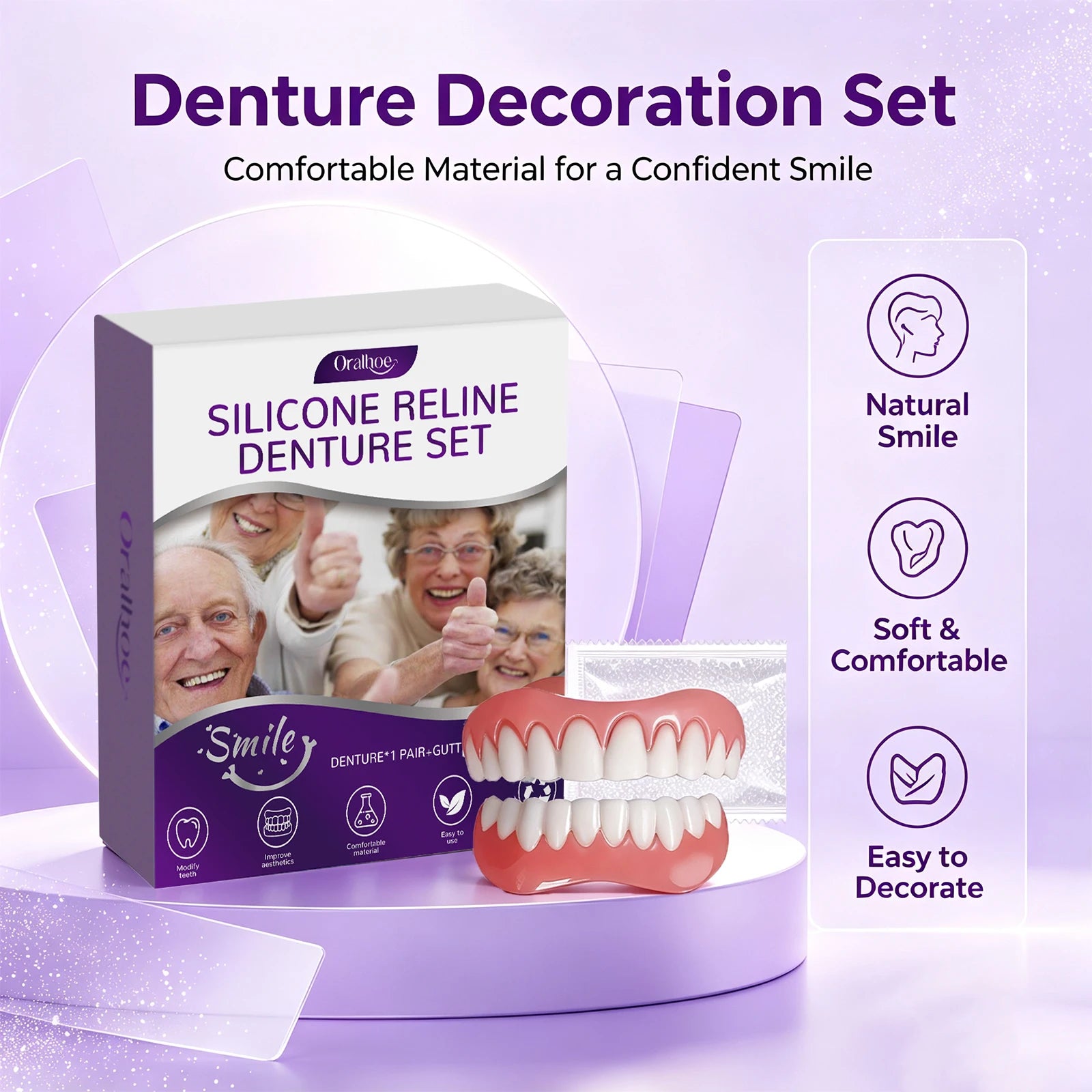 Cosmetic Silicone Denture Set for Natural Smile - 6