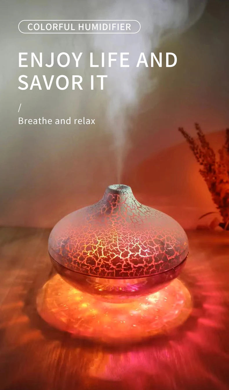 Crystal Crack LED Desktop Humidifier for Home and Bedroom