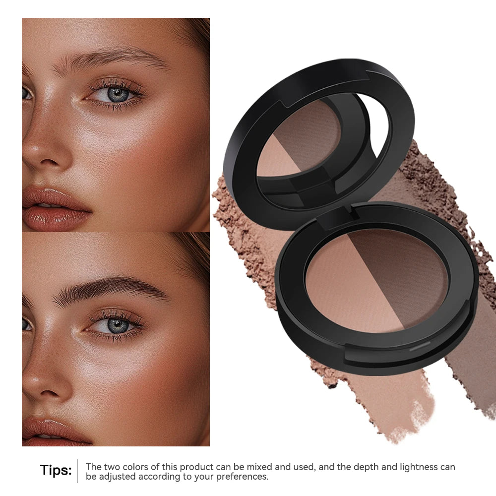 Two-Tone Eyebrow Powder Duo with Applicator Brush - 3