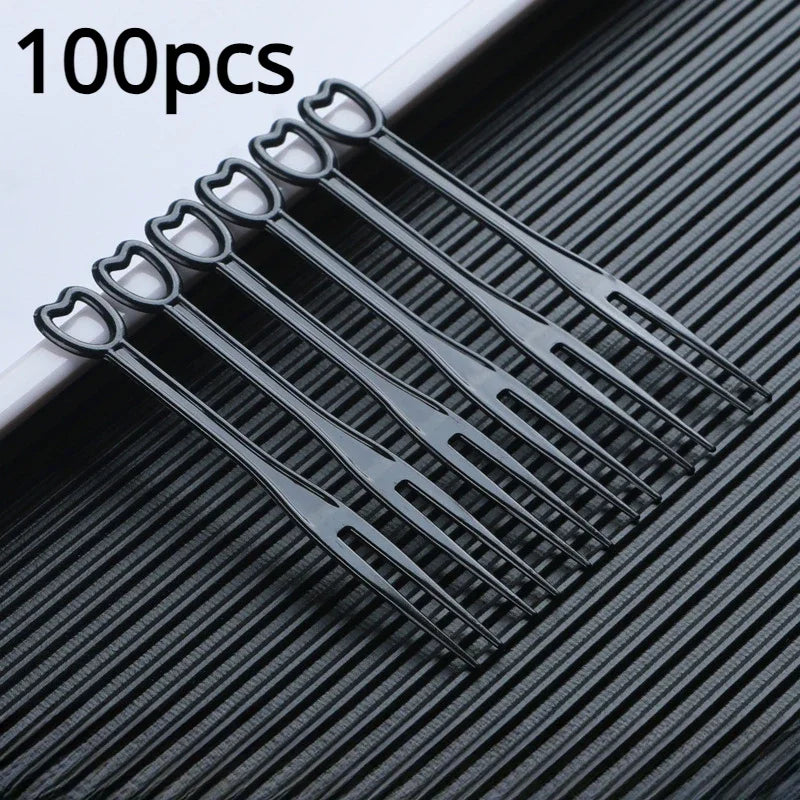 Heart-Shaped Disposable Appetizer Forks for Parties
